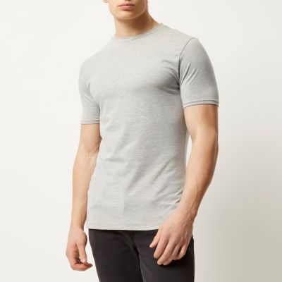 Grey marl muscle fit t-shirt